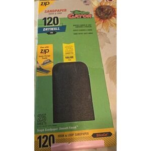 Gator Hook and Loop Drywall Sandpaper Fine 120 -Grit Sheet Sandpaper 4.5-Inches